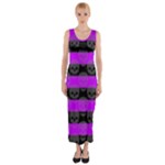 Purple Goth Skulls  Fitted Maxi Dress