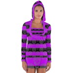 Purple Goth Skulls  Long Sleeve Hooded T-shirt