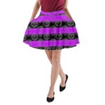 Purple Goth Skulls  A-Line Pocket Skirt
