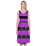 Purple Goth Skulls  Midi Sleeveless Dress