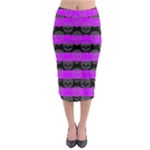 Purple Goth Skulls  Midi Pencil Skirt