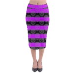 Purple Goth Skulls  Midi Pencil Skirt