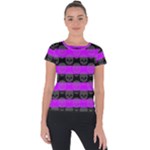 Purple Goth Skulls  Short Sleeve Sports Top 