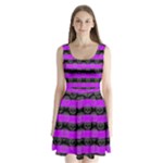 Purple Goth Skulls  Split Back Mini Dress 