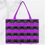 Purple Goth Skulls  Zipper Medium Tote Bag