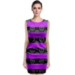 Purple Goth Skulls  Sleeveless Velvet Midi Dress