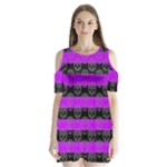 Purple Goth Skulls  Shoulder Cutout Velvet One Piece