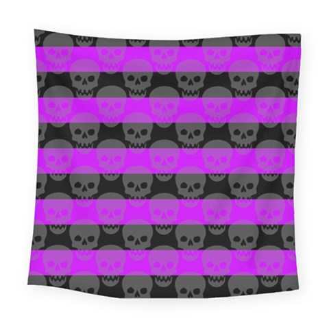 Purple Goth Skulls  Square Tapestry (Large) from ArtsNow.com