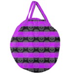 Purple Goth Skulls  Giant Round Zipper Tote