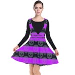 Purple Goth Skulls  Plunge Pinafore Dress