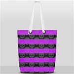 Purple Goth Skulls  Full Print Rope Handle Tote (Small)