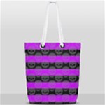 Purple Goth Skulls  Full Print Rope Handle Tote (Small)