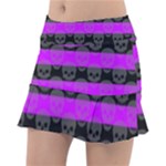 Purple Goth Skulls  Tennis Skirt