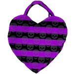 Purple Goth Skulls  Giant Heart Shaped Tote