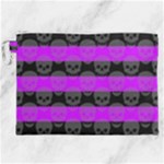 Purple Goth Skulls  Canvas Cosmetic Bag (XXL)