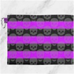 Purple Goth Skulls  Canvas Cosmetic Bag (XXXL)