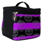 Purple Goth Skulls  Make Up Travel Bag (Small)