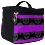 Purple Goth Skulls  Make Up Travel Bag (Big)