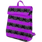 Purple Goth Skulls  Flap Top Backpack