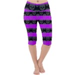 Purple Goth Skulls  Lightweight Velour Cropped Yoga Leggings