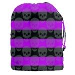 Purple Goth Skulls  Drawstring Pouch (XXXL)