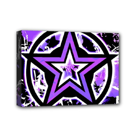 Purple Star Mini Canvas 7  x 5  (Stretched) from ArtsNow.com