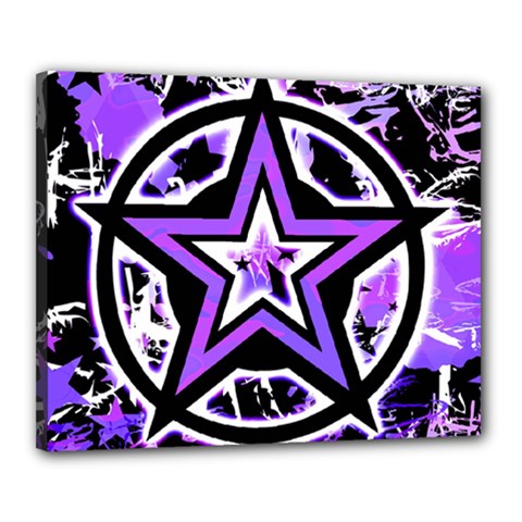 Purple Star Canvas 20  x 16  (Stretched) from ArtsNow.com