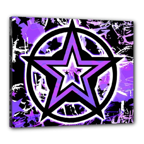 Purple Star Canvas 24  x 20  (Stretched) from ArtsNow.com