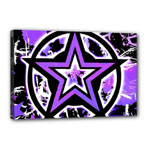 Purple Star Canvas 18  x 12  (Stretched) from ArtsNow.com