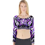 Purple Star Long Sleeve Crop Top