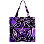 Purple Star Zipper Grocery Tote Bag