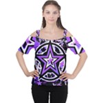 Purple Star Cutout Shoulder Tee