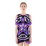 Purple Star Shoulder Cutout One Piece Dress