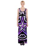 Purple Star Thigh Split Maxi Dress