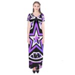 Purple Star Short Sleeve Maxi Dress