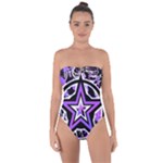 Purple Star Tie Back One Piece Swimsuit