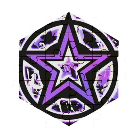 Purple Star Wooden Puzzle Hexagon from ArtsNow.com