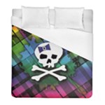 Rainbow Plaid Skull Duvet Cover (Full/ Double Size)