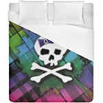 Rainbow Plaid Skull Duvet Cover (California King Size)