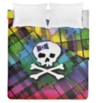 Rainbow Plaid Skull Duvet Cover Double Side (Queen Size)