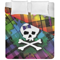Rainbow Plaid Skull Duvet Cover Double Side (California King Size) from ArtsNow.com