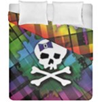 Rainbow Plaid Skull Duvet Cover Double Side (California King Size)