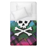 Rainbow Plaid Skull Duvet Cover (Single Size)