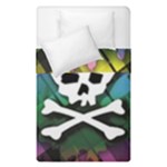 Rainbow Plaid Skull Duvet Cover Double Side (Single Size)