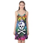 Rainbow Plaid Skull Camis Nightgown 