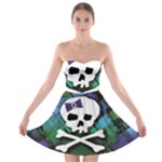 Rainbow Plaid Skull Strapless Bra Top Dress