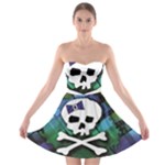 Rainbow Plaid Skull Strapless Bra Top Dress