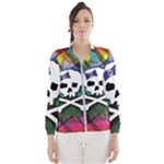 Rainbow Plaid Skull Women s Windbreaker