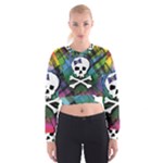 Rainbow Plaid Skull Cropped Sweatshirt