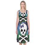 Rainbow Plaid Skull Midi Sleeveless Dress